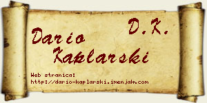 Dario Kaplarski vizit kartica